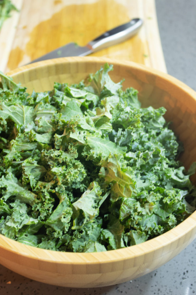 chopped kale for healthy holiday recipe